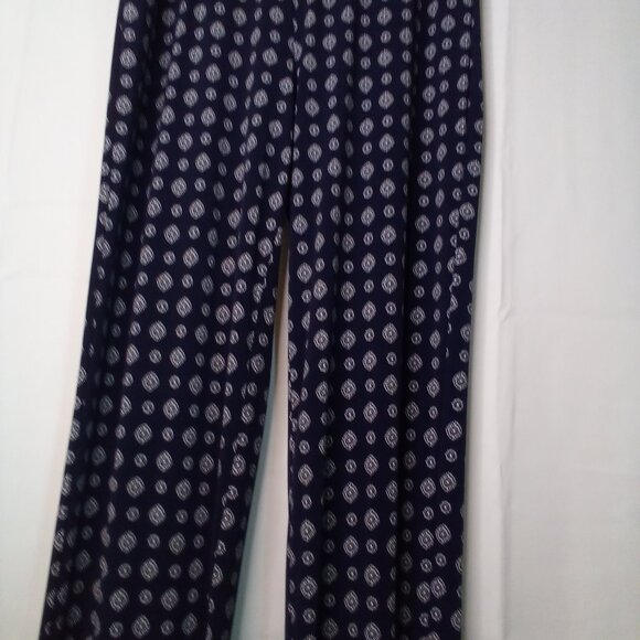 Vince Camuto Pants Women S Pull On Elastic Waist Soft Stretched Pattern Blue - Picture 7 of 16